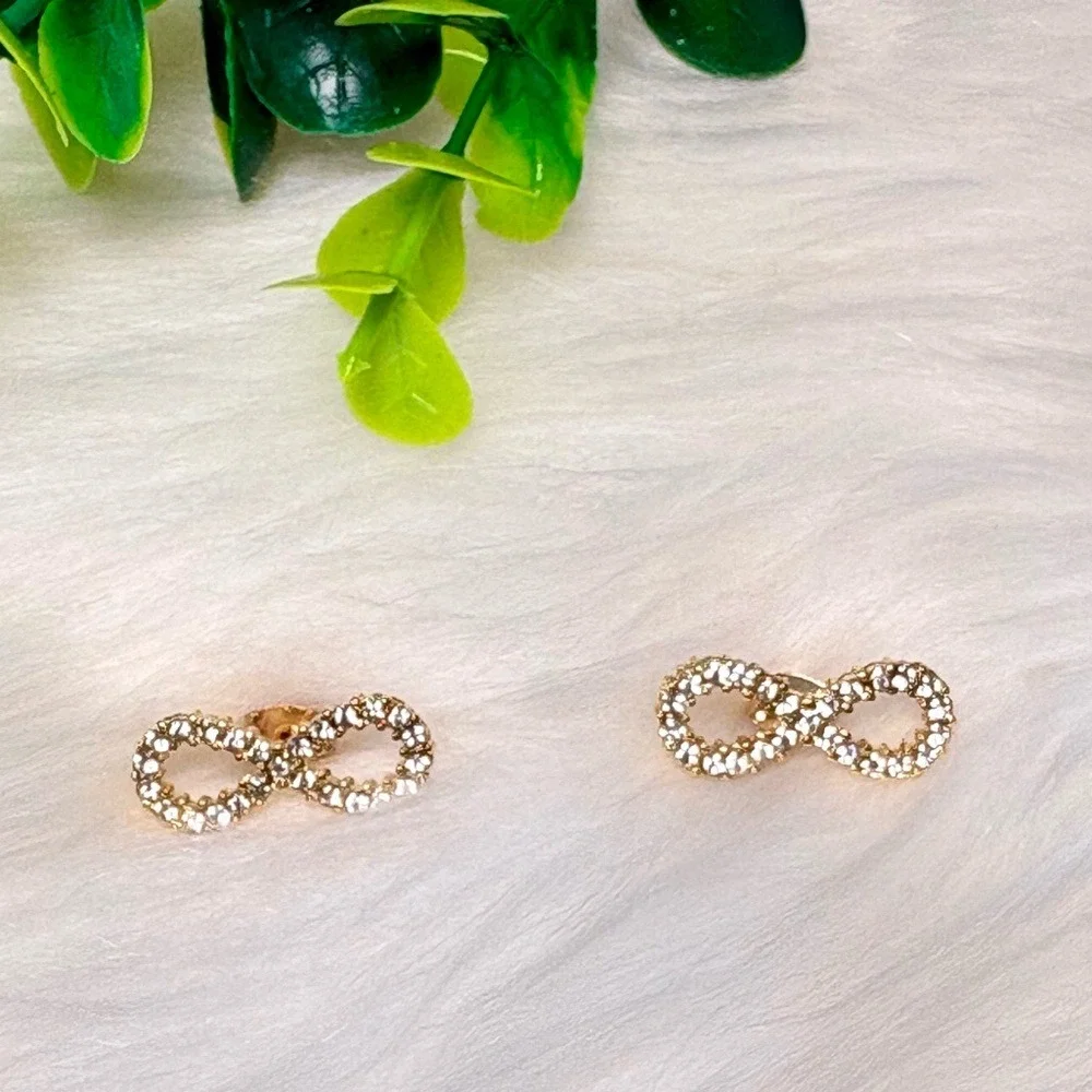 Gold Infinity‎ Stud Earrings
